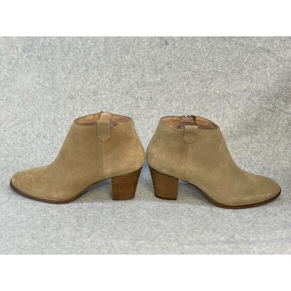 Madewell Billie Boot Ankle Zip Up Sz 8.5 Tan Suede Chunky Heel - Picture 6 of 8